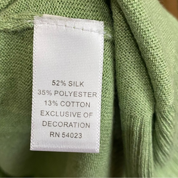 Banana Republic Green Silk Ruffle Front Cardigan XS - Picture 5 of 6